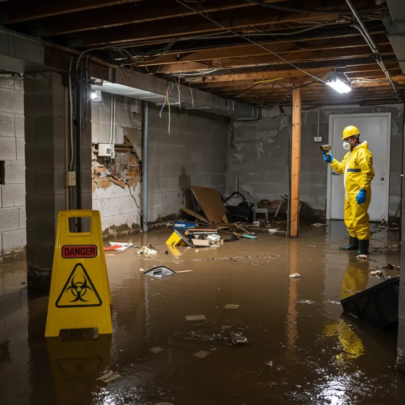 Flooded Basement Electrical Hazard in Yeadon, PA Property